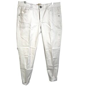 Democracy Jeans Stretch‎ Size 12 Ab Technology Off White Straight Leg Pants